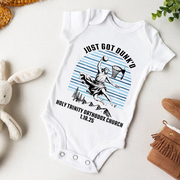 Body de bébé en coton avec nom de l'église et date de baptême Cadeau de fête prénatale pour bébé Nouveau-né