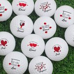 Spersonalizowany zabawny zestaw 3 piłek golfowych z imionami na urodziny, walentynki i rocznicę dla pary miłośników golfa