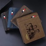 Personalizado papá puño golpe foto de familia de cuero de la PU Billetera Bifold con 1-16 nombres grabados y ranuras para tarjetas de cumpleaños Día del Padre de regalo para el abuelo papá