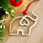 Personalized Wooden Heart Elephant Sisterhood Ornament with Names Friendship Keepsake Birthday Christmas Gift for Sisters Best Briends