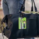 Personalized Multicolor Shadow Monogram Stripe Cartoon Character Luggage Tag Travel Accessories Birthday Gift for Family Kids