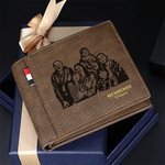 Personalizado papá puño golpe foto de familia de cuero de la PU Billetera Bifold con 1-16 nombres grabados y ranuras para tarjetas de cumpleaños Día del Padre de regalo para el abuelo papá