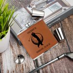 Personalised Birdie Juice Swing Golfer Portable PU Leather 6 oz Liquor Hip Flask with Name Father's Day Birthday Gift for Groomsmen Golf Lovers