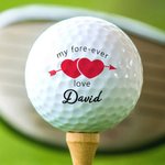 Spersonalizowany zabawny zestaw 3 piłek golfowych z imionami na urodziny, walentynki i rocznicę dla pary miłośników golfa