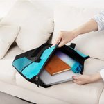 Borsa tote personalizzata in oxford con nome, fiore di nascita e personaggio animato - Regalo per compleanno e occasioni speciali per donne