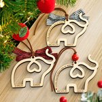 Personalized Wooden Heart Elephant Sisterhood Ornament with Names Friendship Keepsake Birthday Christmas Gift for Sisters Best Briends