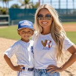 Gepersonaliseerd Retro Honkbal Softbal Multicolor T-shirt Sweatshirt met Naam en Nummer Speldag Verjaardagscadeau voor Balsportliefhebbers