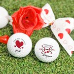 Spersonalizowany zabawny zestaw 3 piłek golfowych z imionami na urodziny, walentynki i rocznicę dla pary miłośników golfa