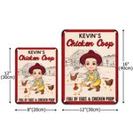 Personalized Cartoon Character Chicken Duck Coop Farm Metal Sign with Name Farm Accessory Outdoor Decor Birthday Gift for Family Farmer Breeder
