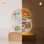 Personalisierte Difference Maker Apple Pencil Initial LED Nachtlicht mit Namen und hölzerne Basis Teacher's Day Wertschätzung Geburtstagsgeschenk für Lehrer
