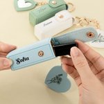 Estuche para pintalabios personalizado de cuero PU con el nombre y flor llavero con espejo accesorios de maquillaje regalo de cumpleaños para mujeres
