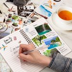 Henkilökohtainen matkailuauto Teltta sarjakuvahahmo Spiral Notebook nimi ja teksti Travel Syntymäpäivälahja ystävälle perheelle