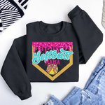 Personalised Baseball Softball Mama Ice Cream Drip Multicolour T-shirt Sweatshirt with Name and Number Game Day Birthday Gift for Ball Sport Lovers