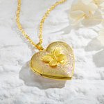 Personalised Purple Heart Photo Necklace with Butterfly for Mother Wife Jewellery Gift