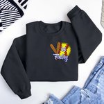 Gepersonaliseerd Retro Honkbal Softbal Multicolor T-shirt Sweatshirt met Naam en Nummer Speldag Verjaardagscadeau voor Balsportliefhebbers
