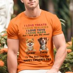 Felpa personalizzata Happy Father's Day 3D Cartoon Dog Soft T-shirt con nome Regalo di compleanno per la festa del papà per gli amanti degli animali.