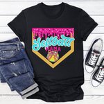 Personalised Baseball Softball Mama Ice Cream Drip Multicolour T-shirt Sweatshirt with Name and Number Game Day Birthday Gift for Ball Sport Lovers