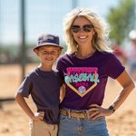 Personalised Baseball Softball Mama Ice Cream Drip Multicolour T-shirt Sweatshirt with Name and Number Game Day Birthday Gift for Ball Sport Lovers