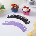 Personalized Multicolour Cupcake Wrappers with Text 12 Pcs Birthday Wedding Party Favor for Baking Enthusiasts