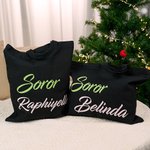 Personalized Pink and Green Sorority Large Canvas Tote Bag with Name Travel Accessories Birthday Gift for Sisters Friends