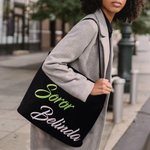 Personalized Pink and Green Sorority Large Canvas Tote Bag with Name Travel Accessories Birthday Gift for Sisters Friends