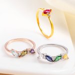 Anello personalizzato Vintage 1-5 Marquise Birthstone Dainty Jewelry Anniversary Mother's Day Birthday Gift for Women Mother Grandmother