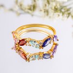 Anello personalizzato Vintage 1-5 Marquise Birthstone Dainty Jewelry Anniversary Mother's Day Birthday Gift for Women Mother Grandmother