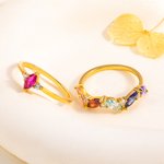 Anello personalizzato Vintage 1-5 Marquise Birthstone Dainty Jewelry Anniversary Mother's Day Birthday Gift for Women Mother Grandmother