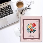 Personalized Multicolor Vintage Stamp Style Birth Flower Mouse Pad with Name Office Accessories Birthday Gift for Women Colleague