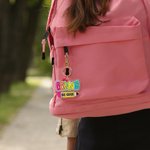 Personalized Colorful Dalmatian Dot Name Pencil Keychain with Tassel Backpack Accessory Birthday Back to School Gift for Kids