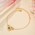 Personalized Dainty Zircon Angel Wings Photo Projection Bracelet Birthday Anniversary Memorial Gift for Women Loss of Loved One