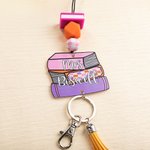 Personalized Book Drawing Board Piano Key Music Art Tassel Beaded Lanyard with Title and Name Teacher's Day Back to School Gift for Teacher
