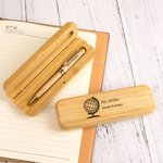 Personalized Engraved Teacher Subject Pattern Wooden Ballpoint Pen and Case Set with Name and Text Teacher's Day Graduation Gift for Teachers