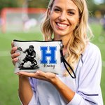 Personalized Lacrosse Player  Silhouette Cosmetic Bag with Initial Name and Wristband Match Day Birthday Gift for Lacrosse Lovers
