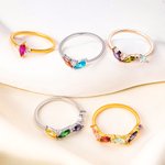 Anello personalizzato Vintage 1-5 Marquise Birthstone Dainty Jewelry Anniversary Mother's Day Birthday Gift for Women Mother Grandmother