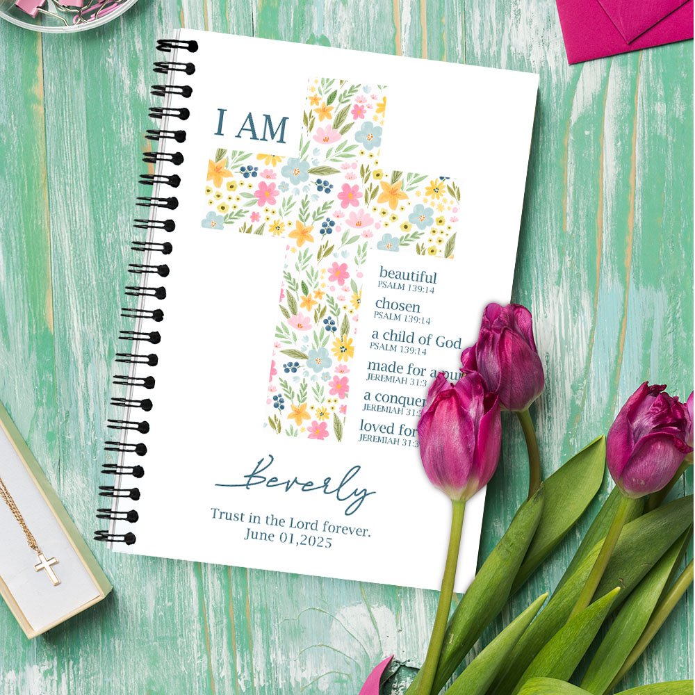 Libreta espiral A5 con nombre y fecha Primera comunión Bautizo Regalo para niñas Cristianas