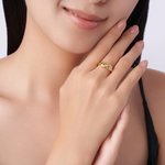 Personalised Zircon Infinity Double Heart Birthstones Ring with Engraved Names Valentine's Day Anniversary Birthday Gift for Women