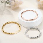 Bracelet de perles empilables personnalisé avec nom Bijoux délicats Cadeau d'anniversaire Cadeau de douche de mariage pour les demoiselles d'honneur Femmes