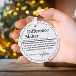 Spersonalizowana ceramiczna ozdoba Difference Maker z imieniem i nazwiskiem Biurowa afirmacja Świąteczny prezent urodzinowy dla lidera Współpracownik Nauczyciel