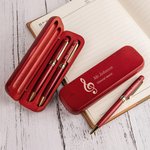 Personalized Engraved Teacher Subject Pattern Wooden Ballpoint Pen and Case Set with Name and Text Teacher's Day Graduation Gift for Teachers