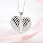 Gepersonaliseerde engel vleugels ketting met naam vrouwen zirkoon sieraden Valentijnsdag jubileum cadeau voor haar