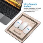 Personalized Multicolor Vintage Stamp Style Birth Flower Mouse Pad with Name Office Accessories Birthday Gift for Women Colleague