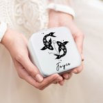 Personalisierte Sternzeichen Konstellation Multi-Fach-Leder-Schmuck-Box mit Namen Jahrestag Geburtstag Geschenk für Frauen
