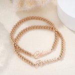 Bracelet de perles empilables personnalisé avec nom Bijoux délicats Cadeau d'anniversaire Cadeau de douche de mariage pour les demoiselles d'honneur Femmes