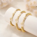 Bracelet de perles empilables personnalisé avec nom Bijoux délicats Cadeau d'anniversaire Cadeau de douche de mariage pour les demoiselles d'honneur Femmes