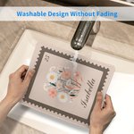 Personalized Multicolor Vintage Stamp Style Birth Flower Mouse Pad with Name Office Accessories Birthday Gift for Women Colleague