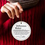 Spersonalizowana ceramiczna ozdoba Difference Maker z imieniem i nazwiskiem Biurowa afirmacja Świąteczny prezent urodzinowy dla lidera Współpracownik Nauczyciel