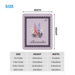 Personalized Multicolor Vintage Stamp Style Birth Flower Mouse Pad with Name Office Accessories Birthday Gift for Women Colleague