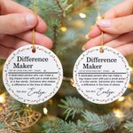 Spersonalizowana ceramiczna ozdoba Difference Maker z imieniem i nazwiskiem Biurowa afirmacja Świąteczny prezent urodzinowy dla lidera Współpracownik Nauczyciel