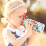 Bottiglia d'acqua isolata da 12 oz con cannuccia in silicone e coperchio a prova di fuoriuscita Regalo di compleanno per ragazze per la scuola.